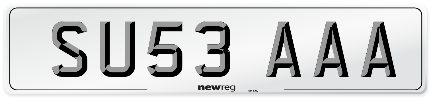 SU53 AAA Number Plate from New Reg